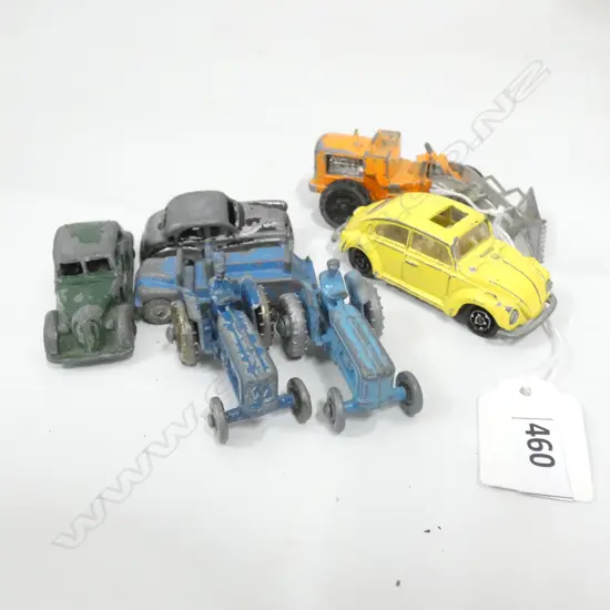 (19593) SEVEN OLD DIE CAST MODELS INCL. MAJORETTE FRONT LOADER/ BRADSCAR/ ETC. LONGEST L 80MM