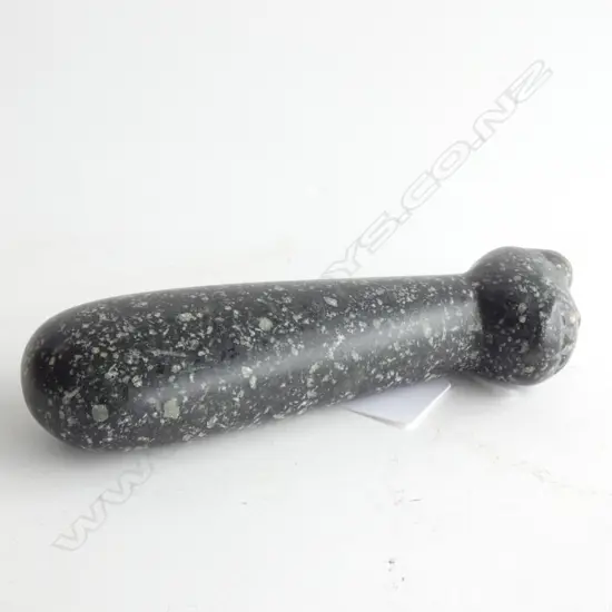 PACIFIC PESTLE, 180mm, ZOOPOMORPHIC HEAD, CONGLOMERATE STONE UNKNOWN,
