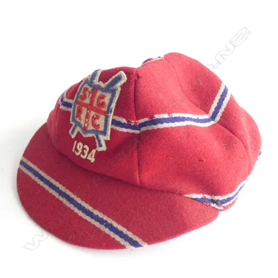 1934 ST GEORGE ROWING CLUB CAP BY COX THE HATTER K RD,  AUCKLAND 