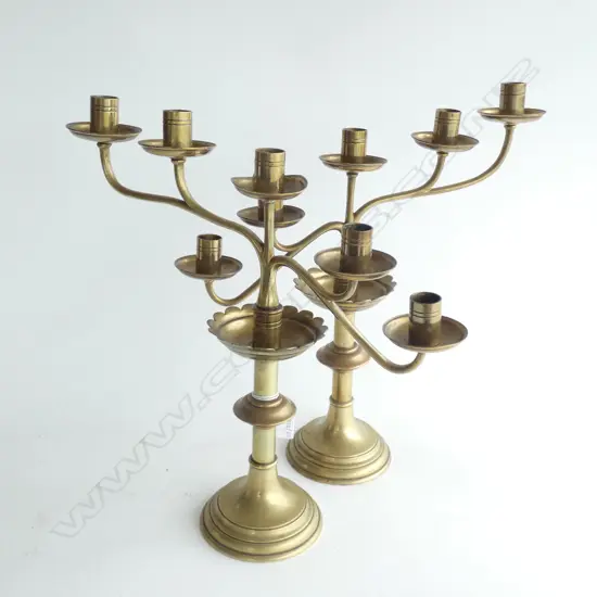 PR 5 LIGHT ECCLESIASTICAL CANDLESTICKS STAMPED 'DIADEM' H.335mm 
