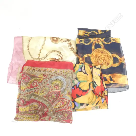 4 SCARVES; 2 HERMES STYLE