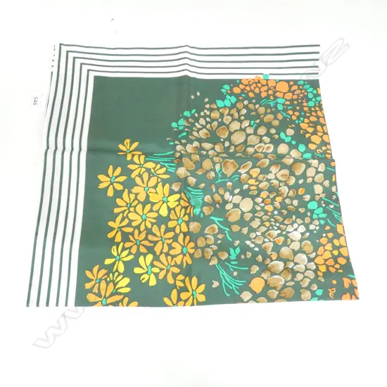 CHRISTIAN DIOR GREEN SILK SCARF 