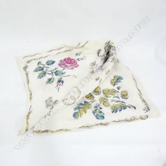 E.R. CORONATION SILK SCARF BY OLIVER MESSEL 