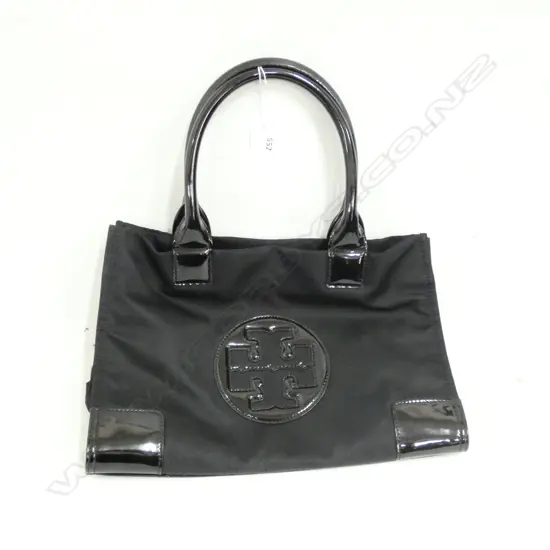 TORY BURCH BLACK NYLON HANDBAG 
