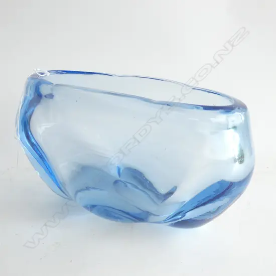 BLUE ART GLASS VASE L.280mm