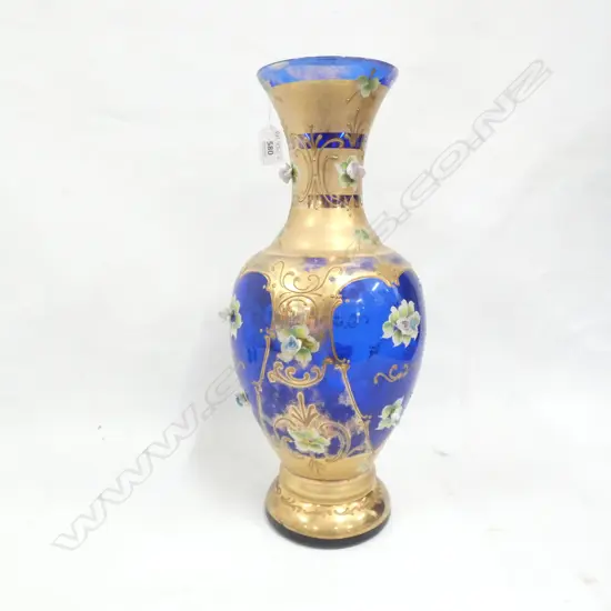 VENETIAN BLUE GLASS VASE H.425mm
