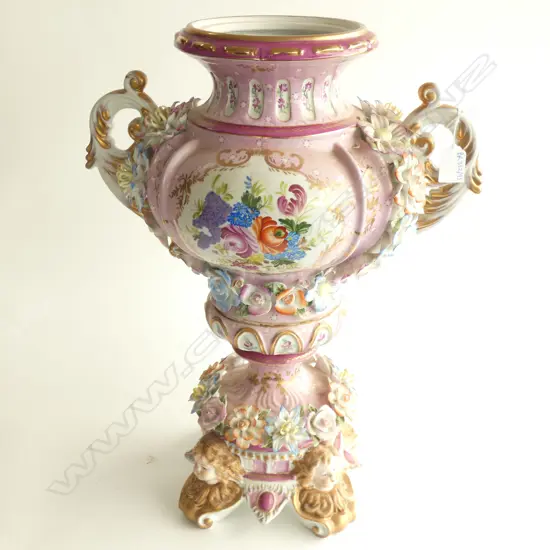 LARGE DRESDEN STYLE PORCELAIN URN H.510mm NO LID