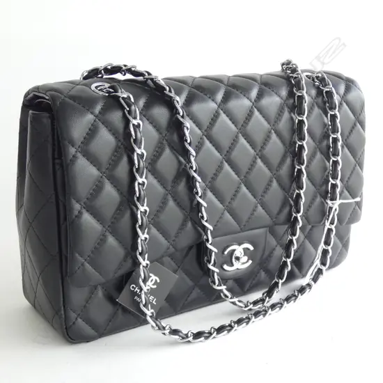 MODERN QUALITY BLACK STITCHED LEATHER BAG