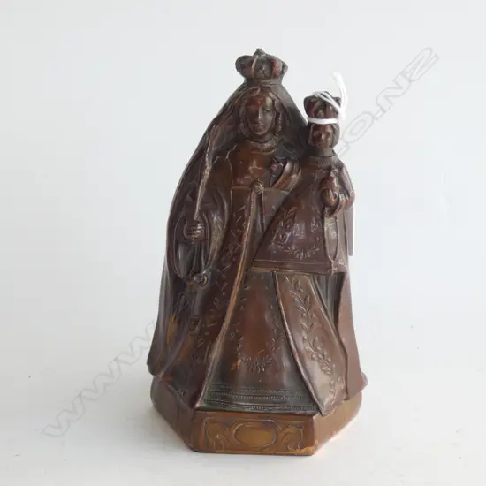 C.1900 GERMAN RED COPPER STATUE OF MARY H.160mm