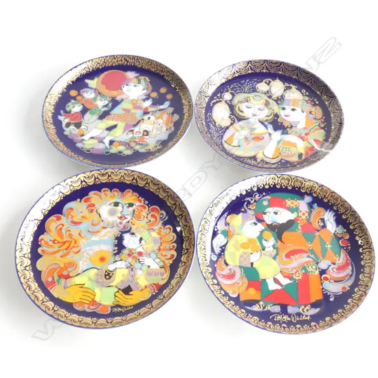 	FOUR ASST. ROSENTHAL BJORN WIINBARD ALADDIN PLATES DIA 165MM