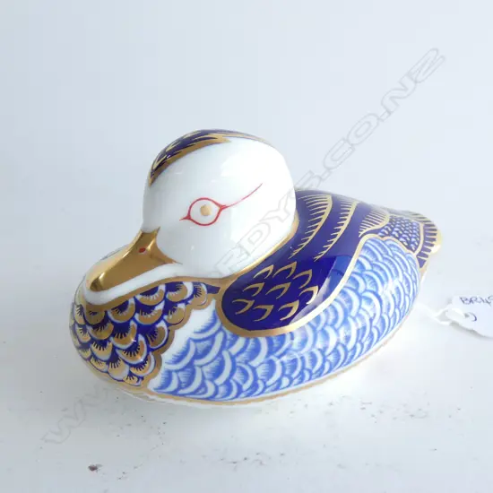 ROYAL CROWN DERBY DUCK PAPERWEIGHT - L. 120MM