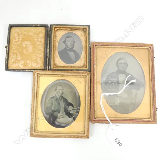 3 DAGUERREOTYPES; 19thC GENTLEMEN...