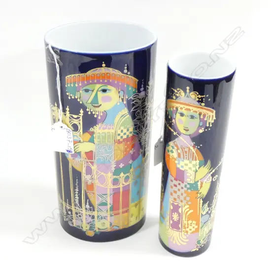 PR ROSENTHAL BJORN WIINBLAD VASES (1 X 250 X 120MM & 1 X  230 X 60MM)