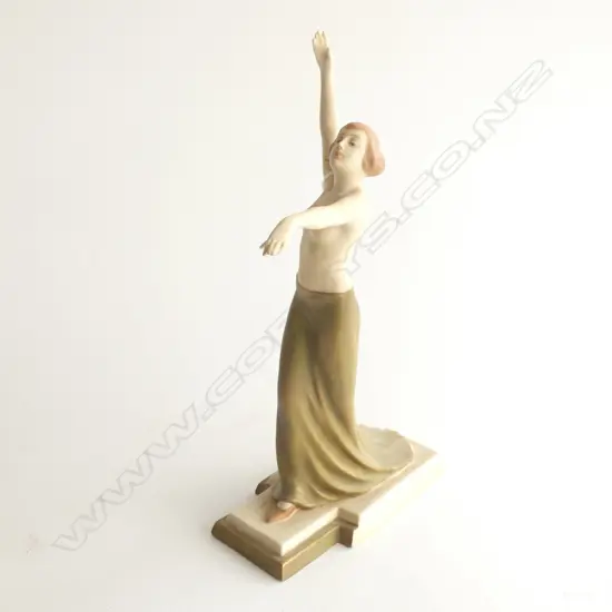 ROYAL DUX NUDE FEMALE DANCER FIGURINE H.330mm AF ARM REPAIRED