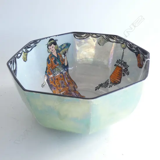 LUSTRE BOWL JAPANESE DECORATION 210mm dia