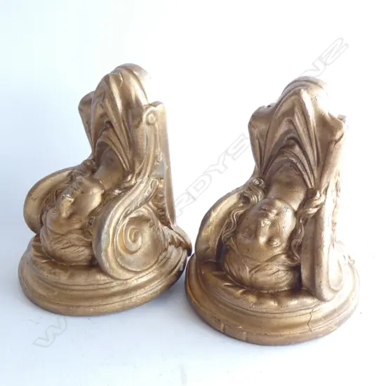 PR GOLD PAINTED PLASTER ANGEL WALL BRACKETS H.150mm
