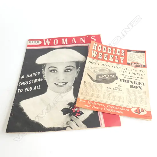 2 VINTAGE MAGAZINES; 1953 WOMEN'S ILLUSTRATED & 1954 HOBBIES WEEKLY 