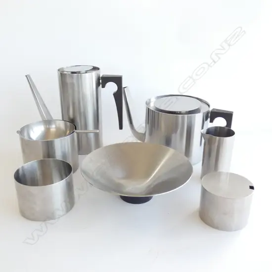 7 PCE ARNE JACOBSEN DANISH DESIGN STELTON COFFEE & TEA SET