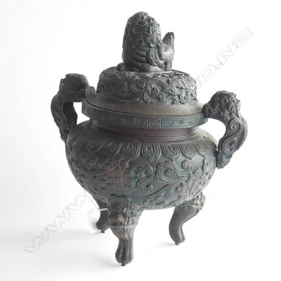 VINTAGE ORIENTAL ARCHAIC STYLE LIDDED ICE BUCKET H.340mm