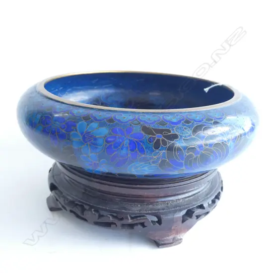 CLOISONNE BOWL ON STAND 230mm dia
