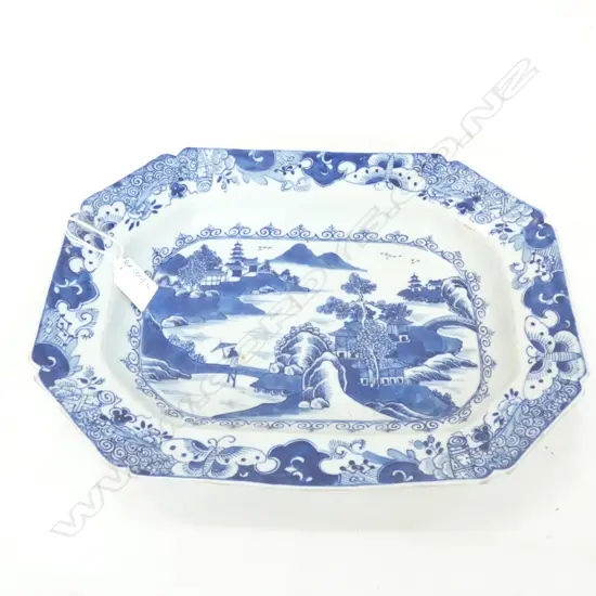 B/W ORIENTAL OBLONG PLATTER L.325mm