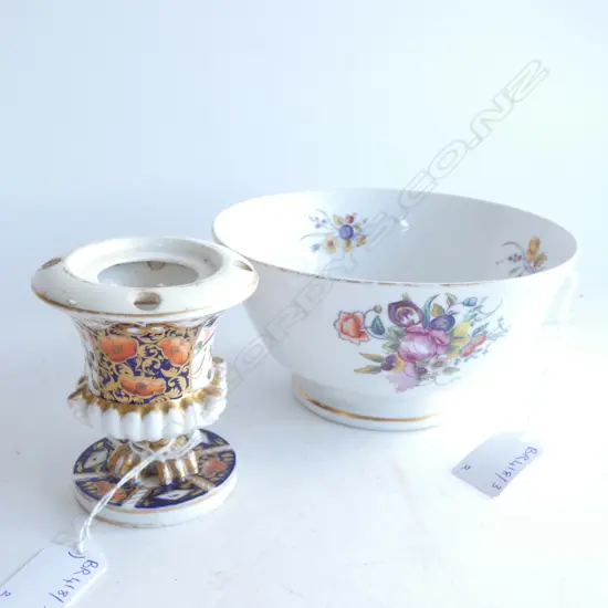 EARLY 19thC BOWL 160mm dia & DERBY VASE? AF 