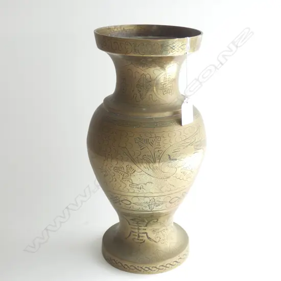 LARGE ORIENTAL BRASS VASE H.350mm