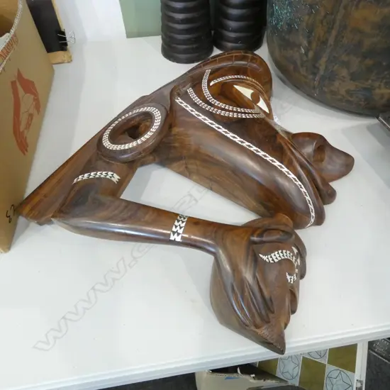 SOLOMON ISLANDS CANOE PROW FIGUREHEAD (NGUZUNGUZU) -  500 X 430MM