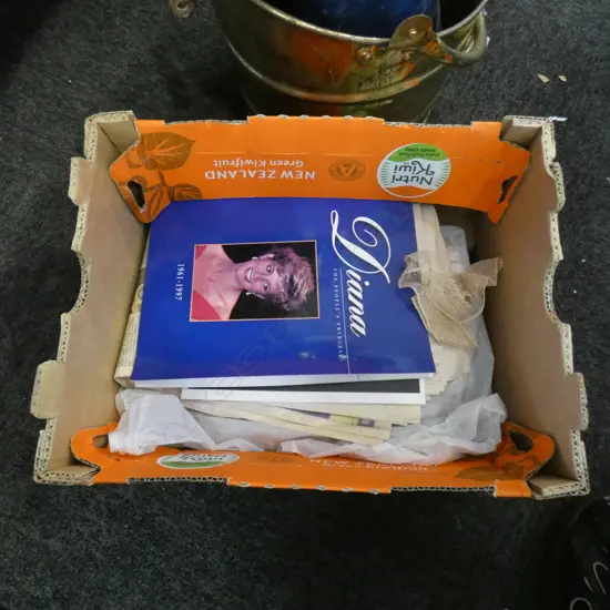 BOX LOT ASST. DIANA EPHEMERA; MAGS, NEWSPAPERS