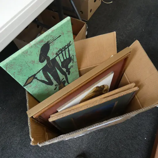 BOX LOT ASST. ARTWORKS 