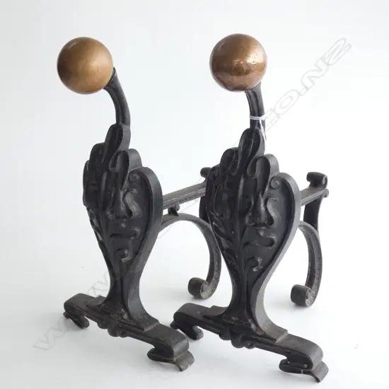 PR ARTS & CRAFTS FIRE DOGS H.340mm