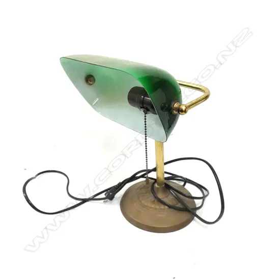 GREEN BANKERS DESK LAMP H.350mm