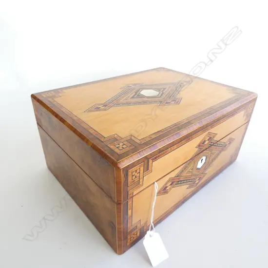 19thC INLAID JEWELLERY BOX L 300 MM