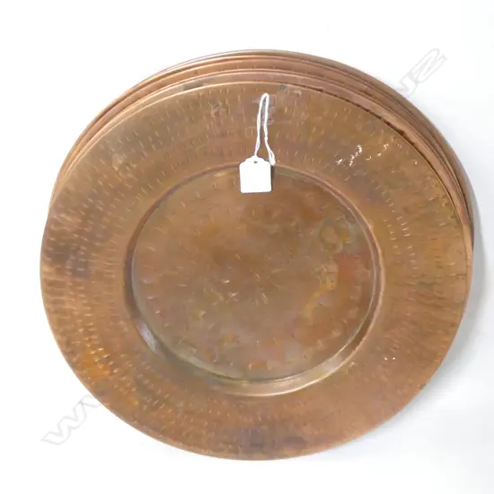 SET OF 6 COPPER PLATES 350mm dia