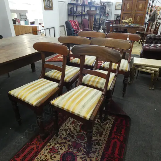 SET OF 6 REGENCY BLADE BACK DINING CHAIRS, WYCOMBE CANED SEATS WITH CUSHIONS