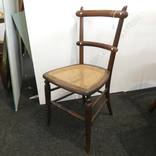 SMALL ENGLISH BEECH CHAIR WITH CANE SEAT 