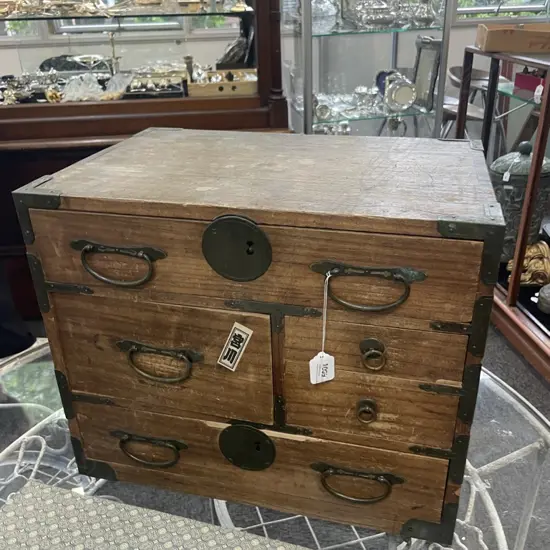 SM JAPANESE WOODEN 5- DRAWER CHEST - 445 X 290 X 365MM