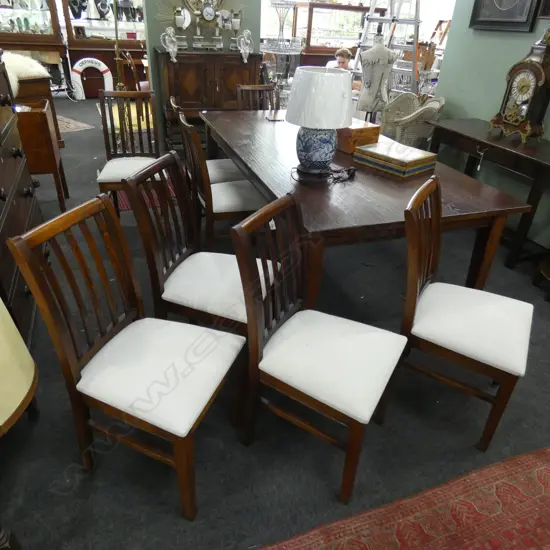 BOYCE & SONS SET OF 8 OAK CHAIRS