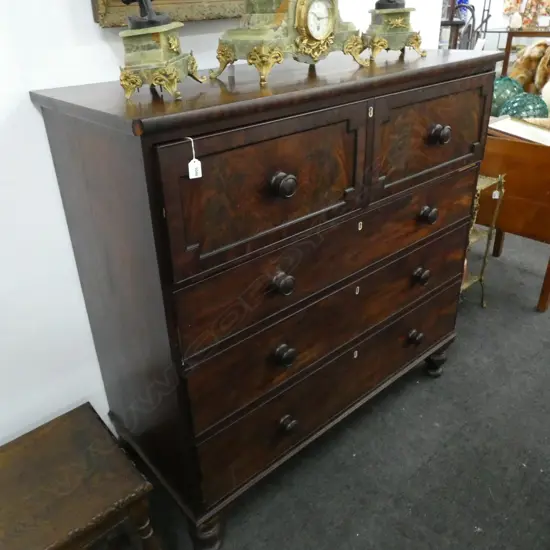 VICTORIAN MAHOGANY SECRETAIRE CHEST OF DRAWERS 1260 x 540 x 1240mm