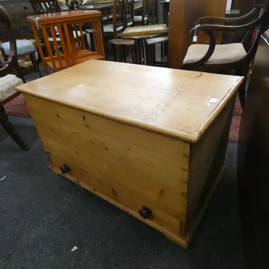 VICTORIAN PINE COUNTRY MULE CHEST / TRUNK