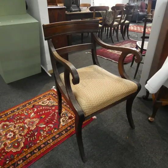 REGENCY MAHOGANY CARVER ARMCHAIR