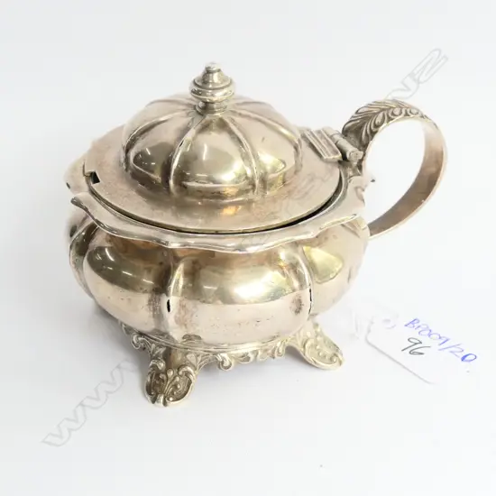 STG SILVER GEORGE III MUSTARD POT, MARKS WORN 212GR a/f
