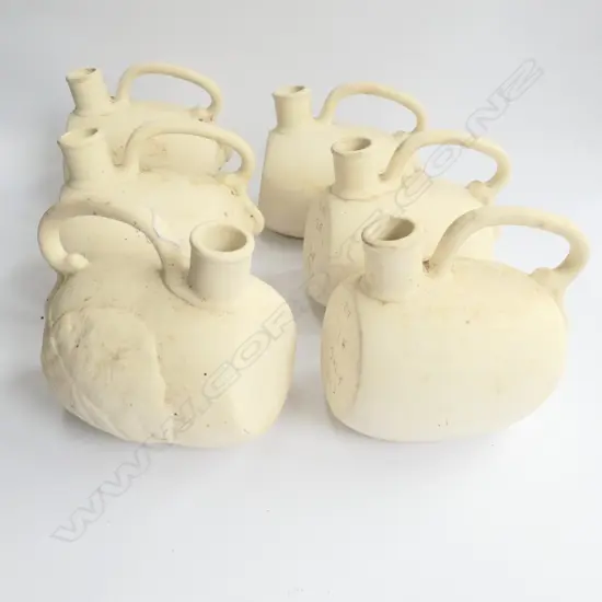 6 UNGLAZED CROWN LYNN BLANK TEST POTS
