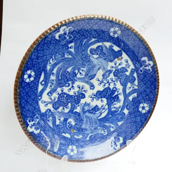 CHINESE B+WHITE PLATE WITH BIRD DECORATION D 310 MM