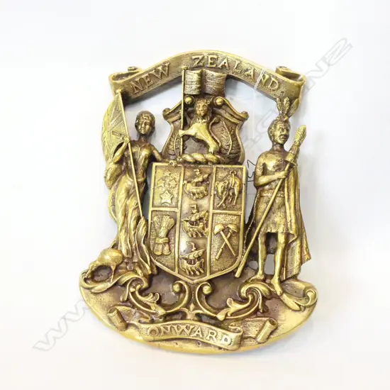 BRONZE BRASS NZ COAT OF ARMS H.225mm