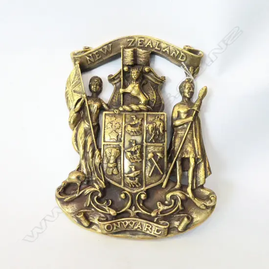 BRONZE PLAQUE 'NEW ZEALAND ONWARD' 230MM H