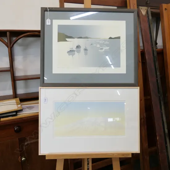 2 MALCOLM WARR PRINTS 'RUAPEHU MORNING' ED. 93/99 AND 'QUIET HARBOUR, OPUA' ARTISTS PROOF '84 590 X 480 