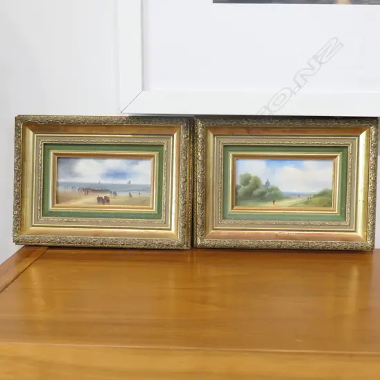 PR SMALL ANTIQUE STYLE OILS GILT FRAMES