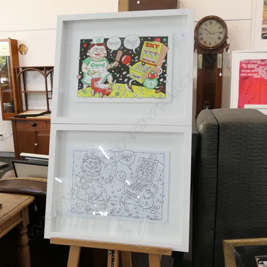 2 HODGSON SKY CITY CARTOONS ONE COLOURED