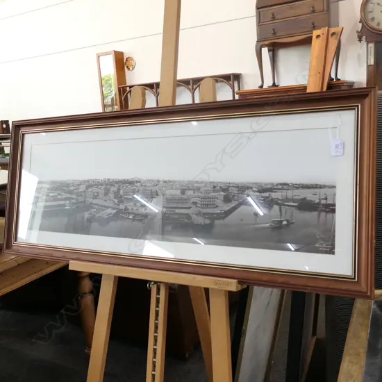 CIRCA 1900 REPRINT AUCKLAND WATERFRONT PANORAMIC PHOTO
